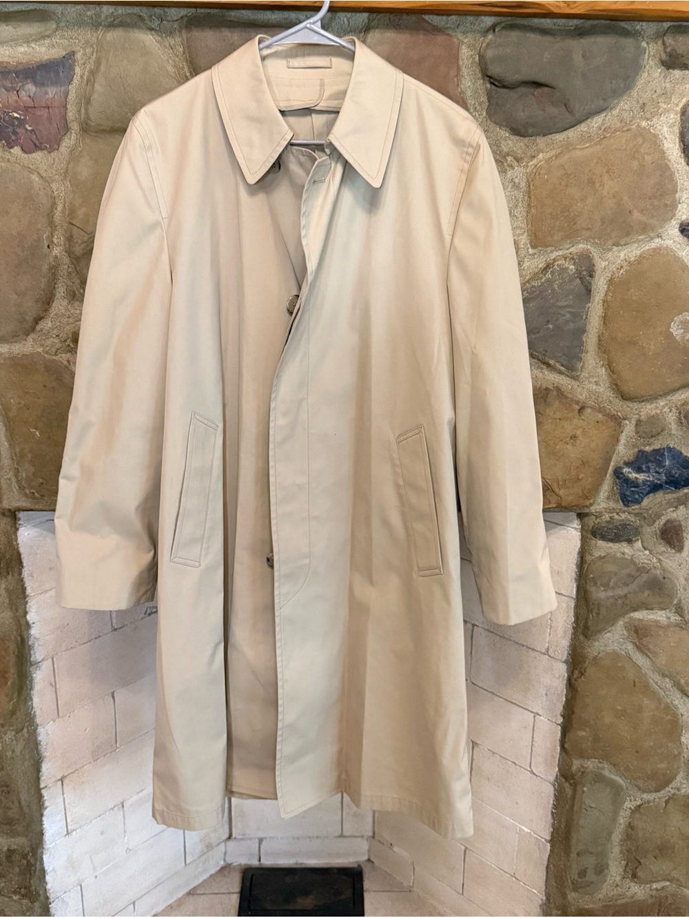 Vintage London Fog Single Breasted Trench Coat Tan USA Made Union 70’s/80’s 38